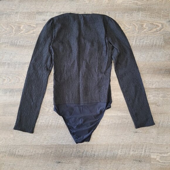 ZARA | Square Neckline Textured Long Sleeve Bodysuit | Sz. S - Picture 9 of 10